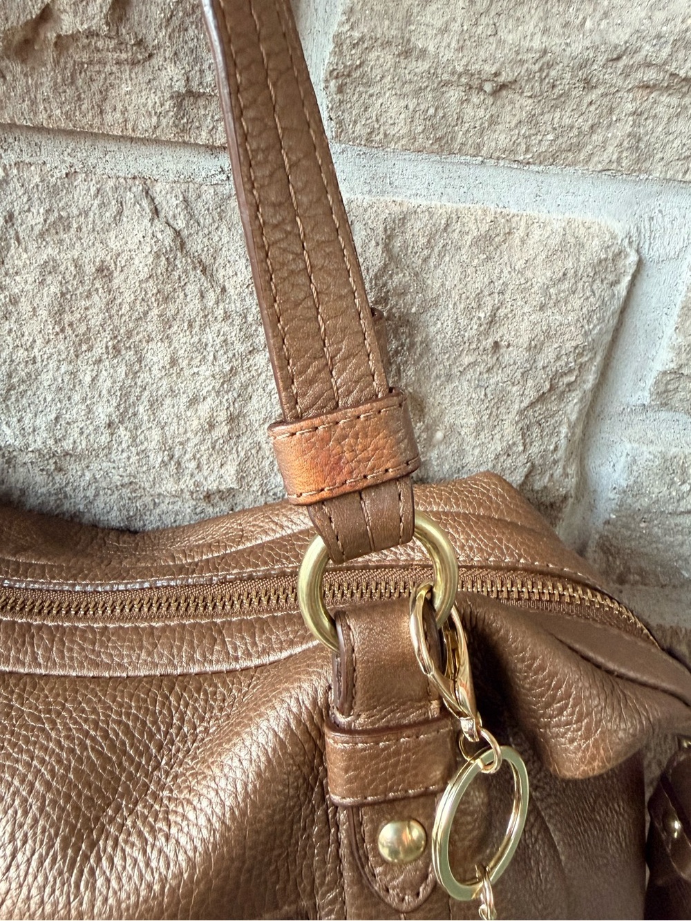 COACH Kristin Metallic Bronze Leather Hobo Bag Style #16808 - Picture 12 of 13